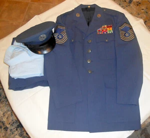 Pre-1962 Senior Master Sergeant USAF Dress Jacket Shirt Pants Hat - 16 Medals - Imagen 1 de 22