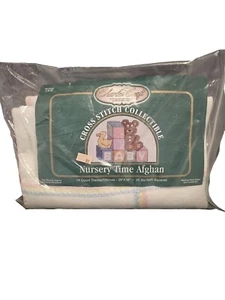 NUEVO Charles Craft Nursery Time Bebé Afgano Manta Punto de Cruz 38"x38" Arco Iris - Imagen 1 de 3