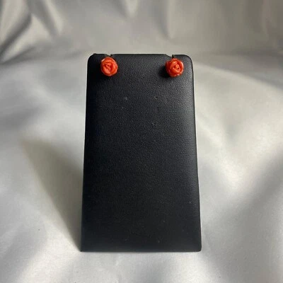 Orecchini argento 925 con roselline pasta in di corallo rosso - Ebolibijoux - Immagine 1 di 4