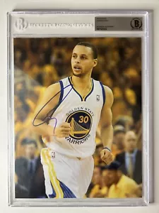 Stephen Curry Autographed Encapsulated 8x10 Photo Signed Warriors Beckett BAS - Picture 1 of 2