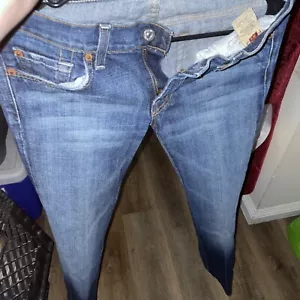 7 For All Mankind Bootcut Jeans Low Rise Flare Sz 27 - Picture 1 of 4