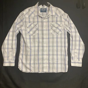 Camisa para hombre Levis Signature XLWestern Pearl Snap manga larga gris azul - Imagen 1 de 12