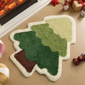 Alfombra de Navidad con forma de árbol de Navidad muñeco de nieve alfombra de baño cocina - Imagen 1 de 14