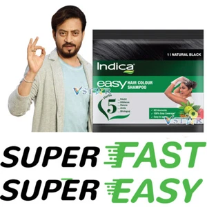 Indica Easy Hair Colour Natural Black Shampoo 25ml - Picture 1 of 7