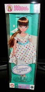 Vintage Takara 3rd Generation Licca Doll NRFB White Dress with Polka Dots - Picture 1 of 3
