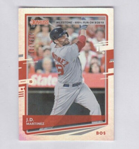 J.D. Martinez 2020 DONRUSS MILESTONE STAT LINE PARALLEL /600 BOSTON RED SOX