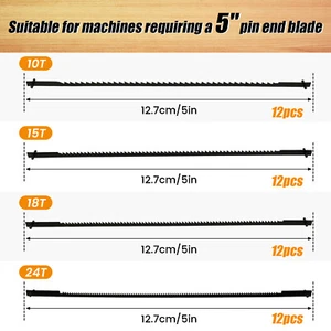 48pcs Scroll Saw Blade Set 5 Inch Pin End Scroll Saw Blades SK5 Carbon qiNRz+ - Picture 1 of 11