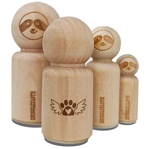 Paw Print Angel Wings with Heart Dog Cat Rubber Stamp Stamping Crafting Planners - Picture 1 of 10