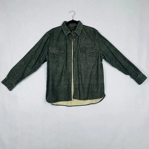Freedom Foundry Mens L Flannel Shacket Jacket Dark Green Bonfire Woods Rugged - Picture 1 of 9