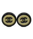 CHANEL CC Logos Coco Mark Earrings Black Ladies