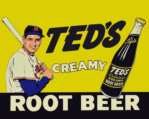 Ted Williams Creamy Root Beer Advertising Poster, 8x10 Color Photo Cover