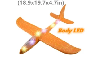 50CM Big Foam Plane Flying Glider Toy With LED Light Hand Throw Airplane Outdoor - Picture 1 of 14