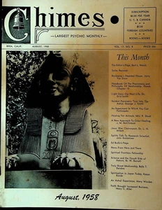 Chimes Magazine Psychic August 1958 Rockaway Beach Haunted House Sphinx Thames - Imagen 1 de 1
