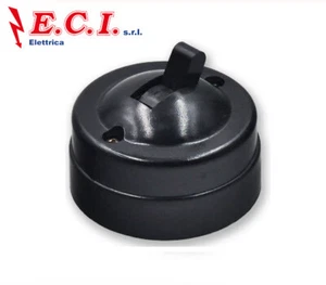 Retro Interruptor De Palanca Redondo Vintage Montado En Superficie Simple - Picture 1 of 1