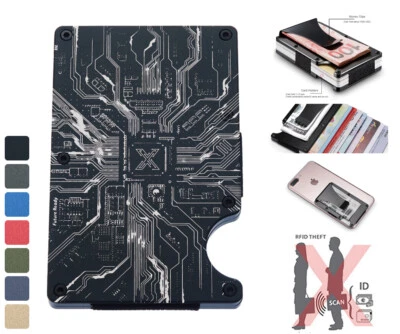 Technology Smart Phone Circuit Board RFID Blocking Clip Money Credit Card Holder - Bild 1 von 4