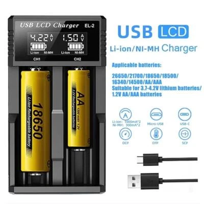 Ni-MH AA/AAA/14500 18500 18650 18700 25500 Lithium Battery Smart USB Charger Box - Image 1 of 4