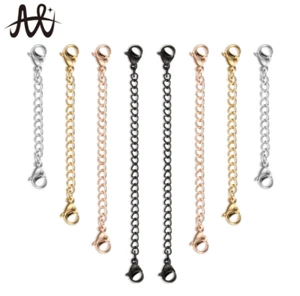 2Pcs Stainless Steel Necklace Bracelet Double Lobsters Extenders Chain Findings - Picture 1 of 4