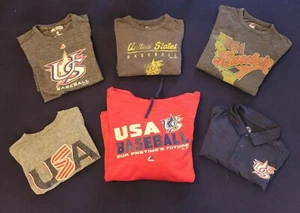 Majestic Team USA Baseball Shirts/Hoodie, 6 Piece Collection Adult Medium - Picture 1 of 8