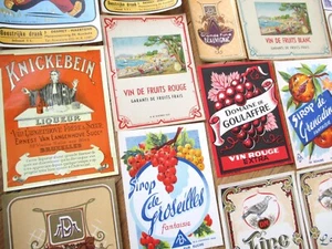 Beverage Label 1900 Collection of 25 Better European Wine Spirits Liqueur Lithos - Picture 1 of 7