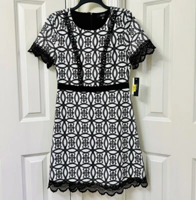 Vestido de encaje manga gorra IMNYC Isaac Mizrahi, talla 10 Foto 1 de 3