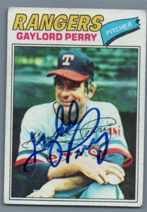 1977 Topps - #152 Gaylord Perry Hand Signed Autographed Baseball Card - Imagen 1 de 2