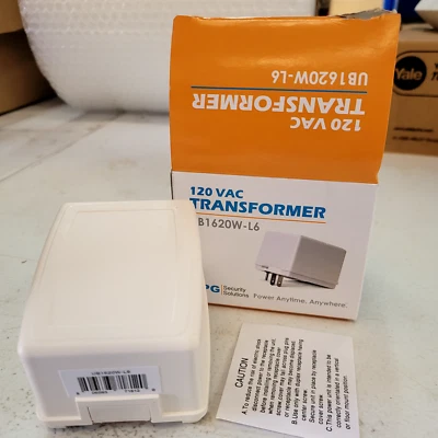 Universal Battery UB1620W-L6: Plug-In Transformer No LED 2 Prong Fused White - Image 1 of 4