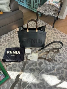 FENDI gently used Black medium sunshine leather tote - Picture 1 of 9