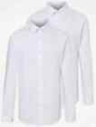 Boys 2 Pack White School Shirts Ge@rge Short Long Sleeve Reg Slim Skinny Fit NEW
