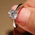 14K WHITE GOLD PLATED 1.50 CTW ROUND CUT REAL MOISSANITE SOLITAIRE WEDDING RING