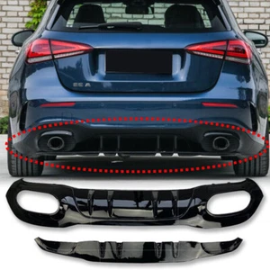 Carbon Rear Bumper Diffuser w/Exhaust For 2018-2022 MB W177 A35 AMG - Imagen 1 de 10