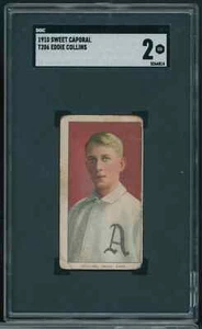1909-1911 T206 Eddie Collins SWEET CAPORAL 350-25 HOF Philadelphia SGC 2 GD B8 - Bild 1 von 2