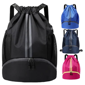 Drawstring Backpack Rucksack Bag Sport Gym Waterproof Sack Pack Bag Gym Bag - Picture 1 of 16