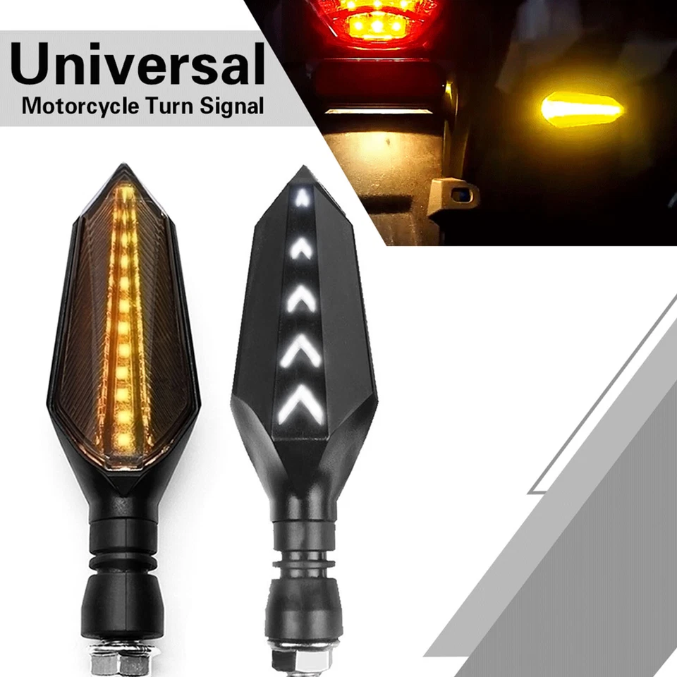 2x M10 Flecha Universal Motocicleta Señal de Giro Fluido Luz Intermitente Indicador Foto 1 de 4