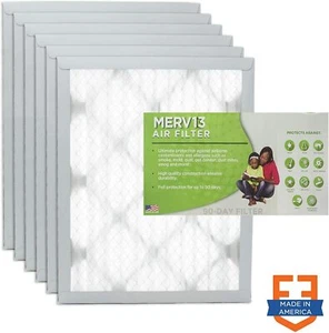 Filters Fast 18x22x1 MERV 13, 1 Inch Pleated HVAC AC Furnace Air Filters, 6 Pack - Picture 1 of 1