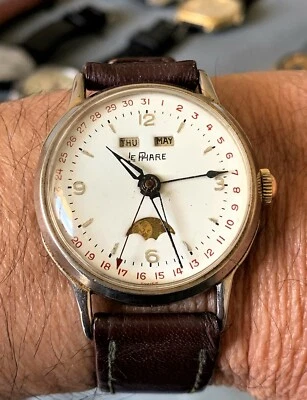 LE  PHARE TRIPLE CALENDAR  FASI LUNARI  -  VALJOUX 90 Foto 1 de 4