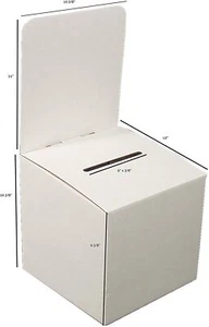 MCB Ballot Box,Donation,Raffle,Ticket, Suggestions, Large Cardboard Box 10x10x10 - Picture 1 of 3