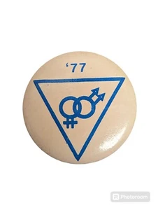 Spilla di protesta 1977 Gay Liberation Front diritti LGBT lesbica vintage - Foto 1 di 7