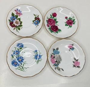 Mixed Set of 4 Royal Vale Saucers Only Blue Cornflower & More Tiny Chips *READ - Picture 1 of 11
