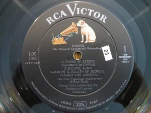 Exodus: Original Soundtrack Recording - 1960 Vinyl LP VG RECORD ONLY - NO COVER - Picture 1 of 5