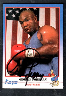 Tarjeta de boxeo Kayo 1991 autografiada firmada por George Foreman #099 con certificado de autenticidad Foto 1 de 3