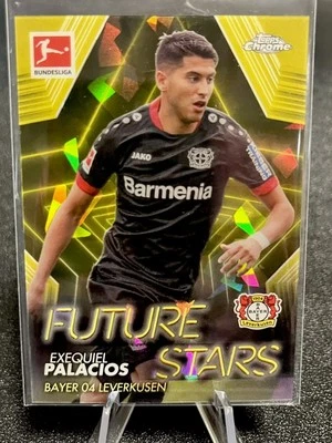 2020-21 Topps Chrome Bundesliga Sapphire Exequiel Palacios Yellow  /99 SP - Image 1 of 2