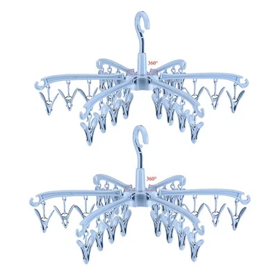 2 PIEZAS Estante de Secado Plegable 24 Clips para Secar Calcetines Lencería Ropa Secado Foto 1 de 4