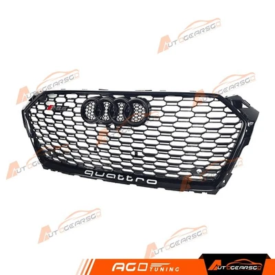 RS5 Style Gloss Black Honeycomb Front Grille For AUDI A5 B9 S5 2017-2019 Foto 1 de 4