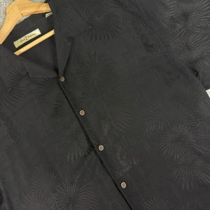 Tommy Bahama- 100% Silk Shirt-Black w/ Subtle Floral Print- Men's Size XL - Picture 1 of 7