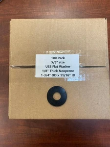 100er Pack 5/8" Größe USS flache Unterlegscheibe 1/8" dickes Neopren - Bild 1 von 3