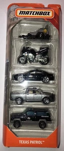 Matchbox TEXAS PATROL 5 PACK - State Police Trooper Jeep Dodge Charger Ram - NEW - Picture 1 of 2