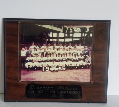 Vintage Mounted Brooklyn Dodgers World Series 1955 Championship Team Photo Wall - Image 1 of 4