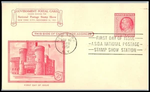 1951 Postal Card 2c Sc UX38 FDC with Artmaster unsigned cachet New York - Picture 1 of 1