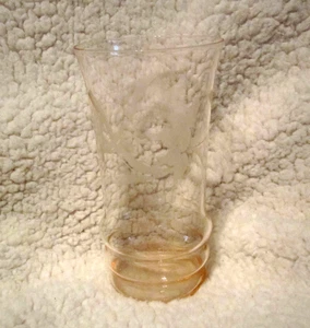 Dunbar Etched Pink Depression Glas Becher Vintage Floral - Bild 1 von 6