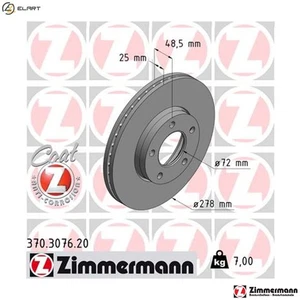2x BRAKE DISC 370.3076.20 FOR MAZDA ZJ32/ZJ30/ZJ07 1.3L L850/L823 1.8L/83Z6 1.6L - Picture 1 of 9
